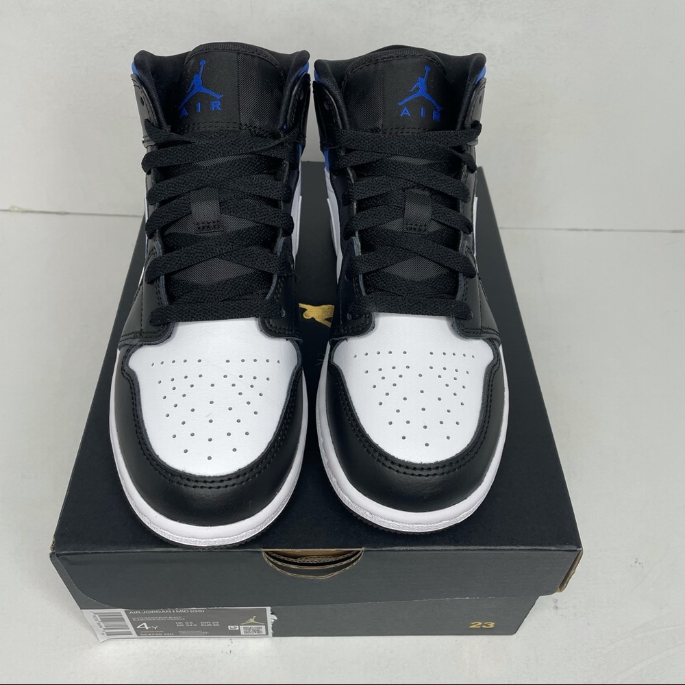 Nike Air Jordan 1 Retro Mid GS “Racer Blue” NEW - Picture 2 of 3